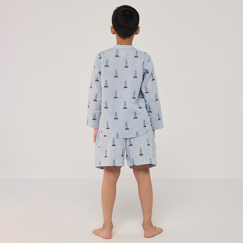 Rolf Linen Shorts - Sky (Lighthouse)