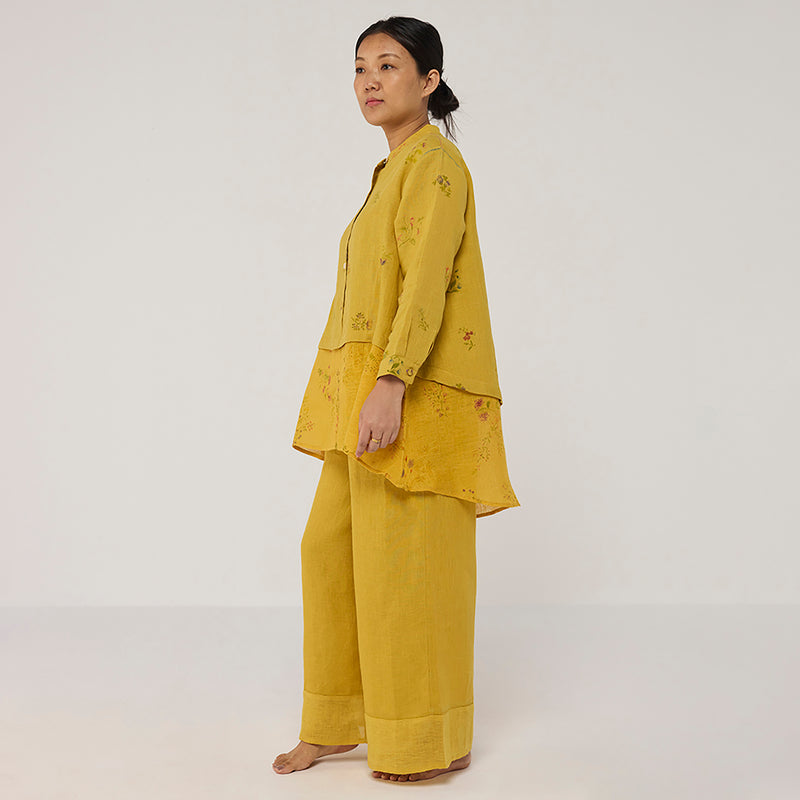 Leina A- Line Linen Co-ord Set - Ochre