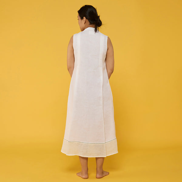 Ita Pleated Linen Dress - White