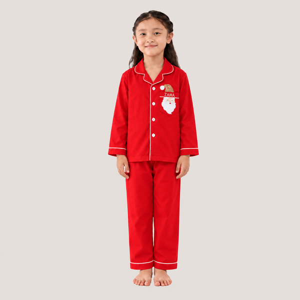 Santa Sparkle Pajama Set For Kids