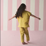 Aboli Patchwork Linen Co-ord Set - ochre