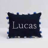 Pom Pom Pillow (Navy)