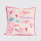 Unicorns Birth Stat Pillow