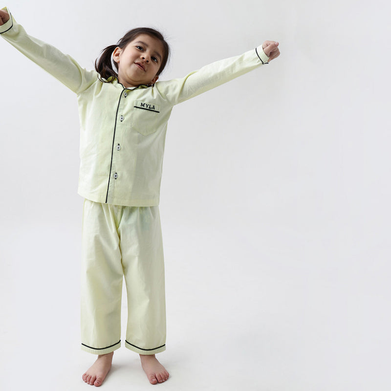 Sunshine Yellow Pajama Set For Kids