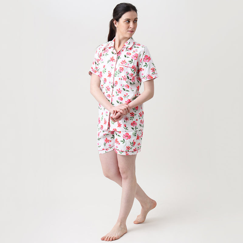Women Organic Blossoms Shorts Set