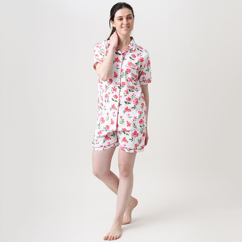Women Organic Blossoms Shorts Set