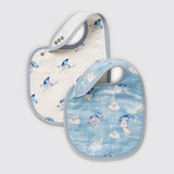 Celestial Blue Organic Bib Set