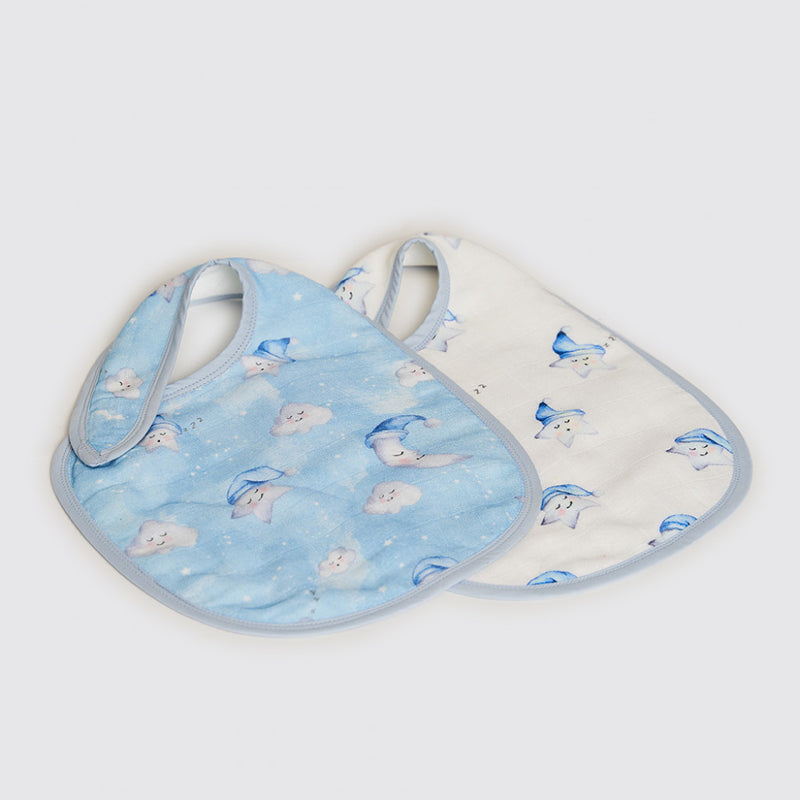 Celestial Blue Organic Bib Set