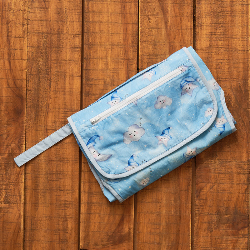 Celestial Blue Organic Diaper Clutch