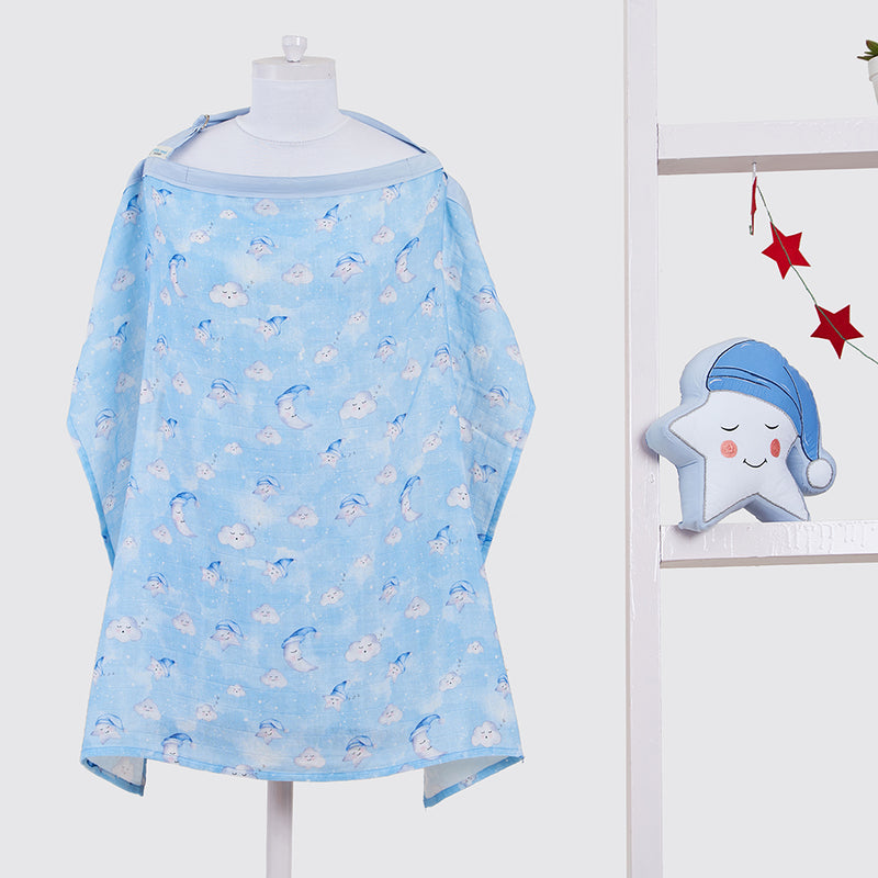 Celestial Blue Organic Muslin Nursing Cover