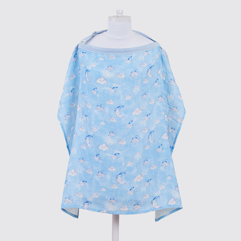 Celestial Blue Organic Muslin Nursing Cover