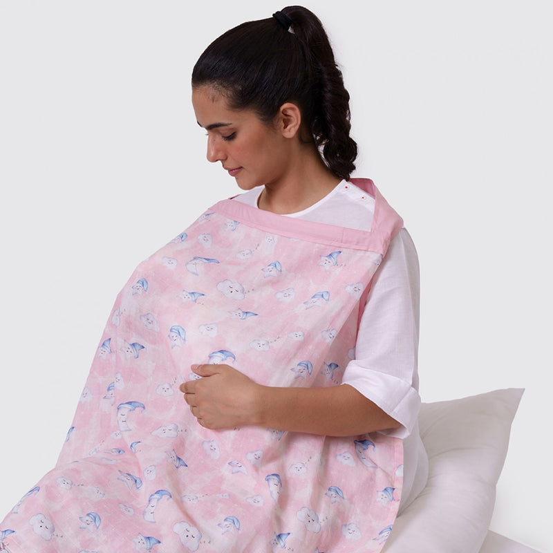 Celestial Pink Organic Muslin Nursing Cover