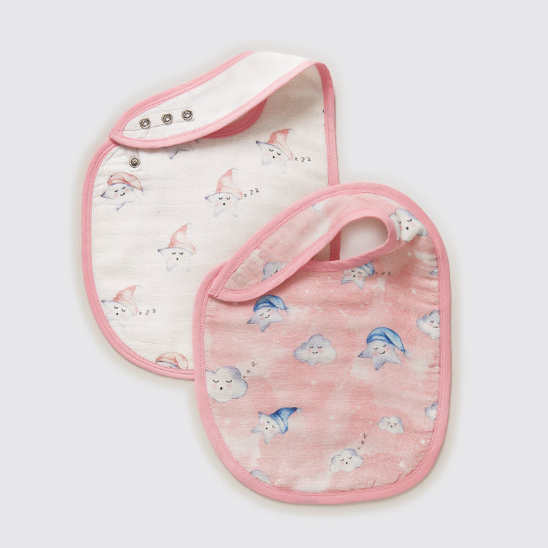 Celestial Pink Organic Bib Set