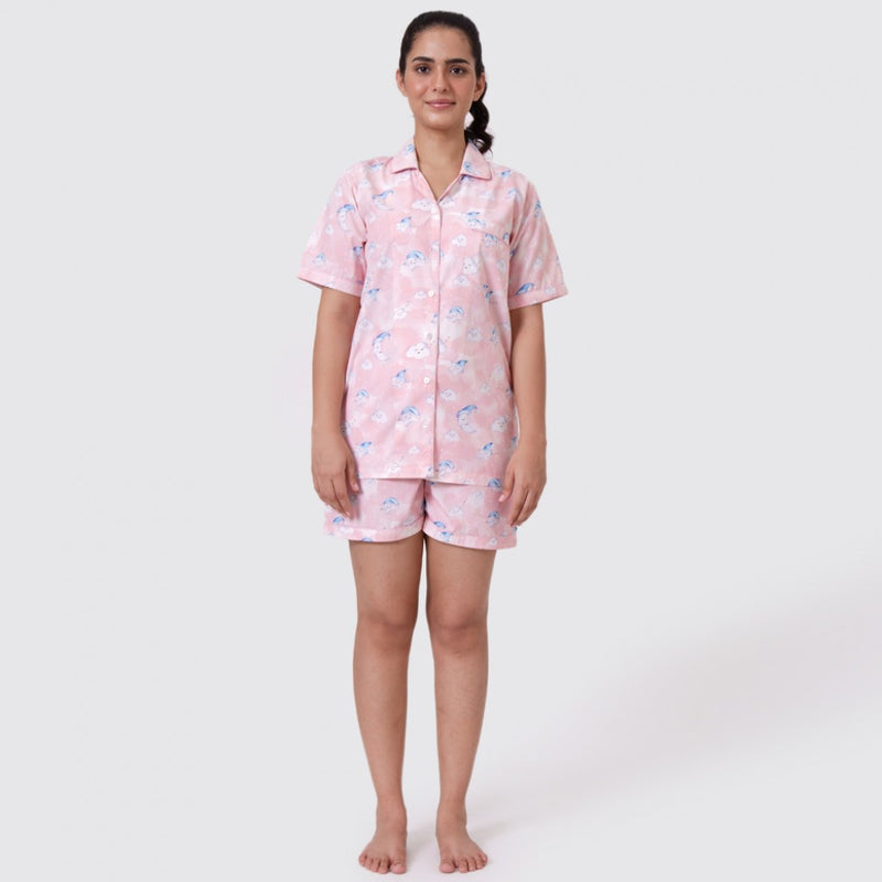 Women Organic Celestial Pink Short Set