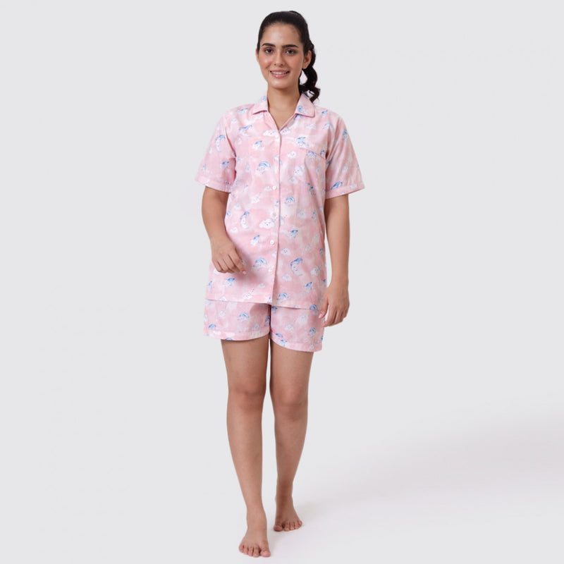 Women Organic Celestial Pink Short Set