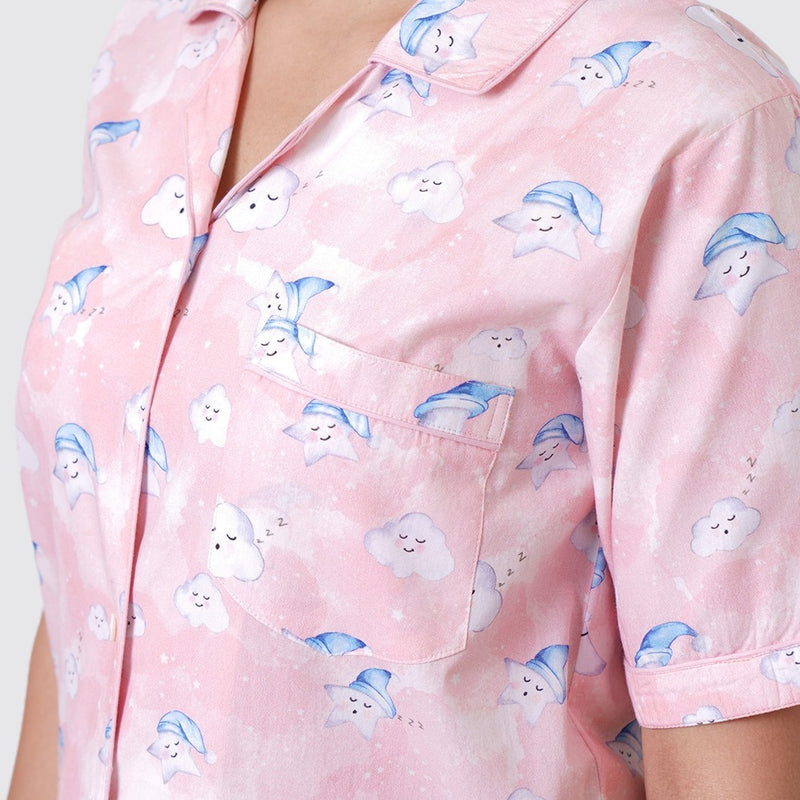 Women Organic Celestial Pink Short Set