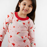 Christmas Unicorn Jersey Pajama Set For Kids