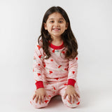 Christmas Unicorn Jersey Pajama Set For Kids