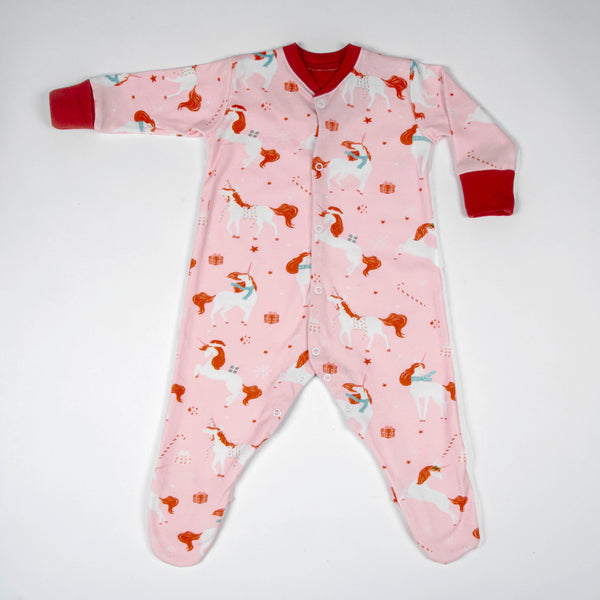 Christmas Unicorn Long-Sleeved Onesie