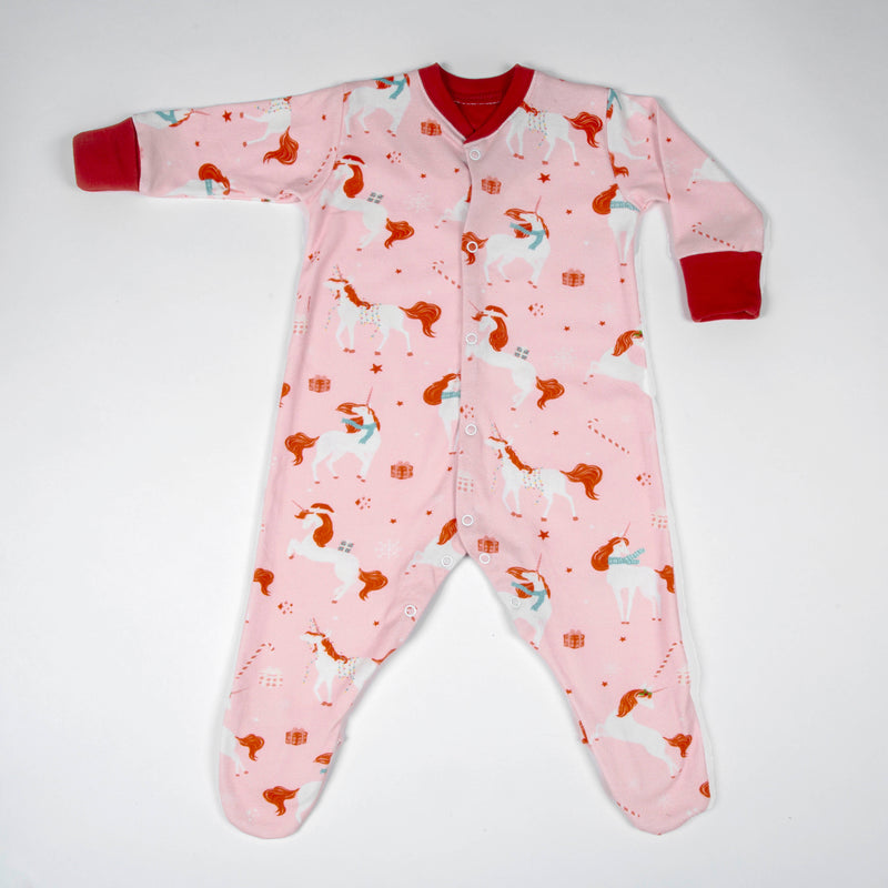 Christmas Unicorn Long-Sleeved Onesie