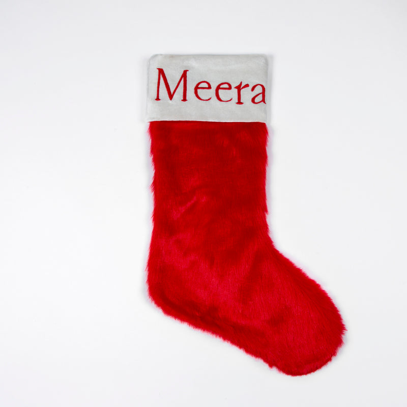Classic Red Faux Fur Stocking
