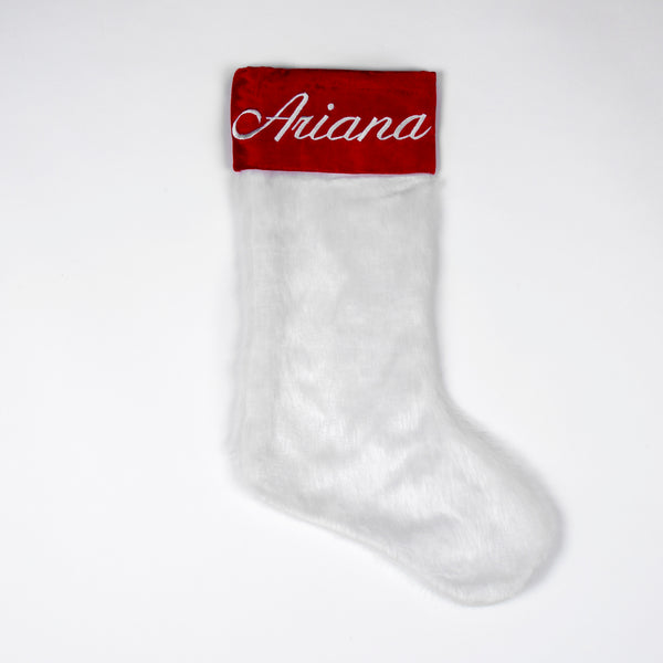 Classic White Faux Fur Stocking