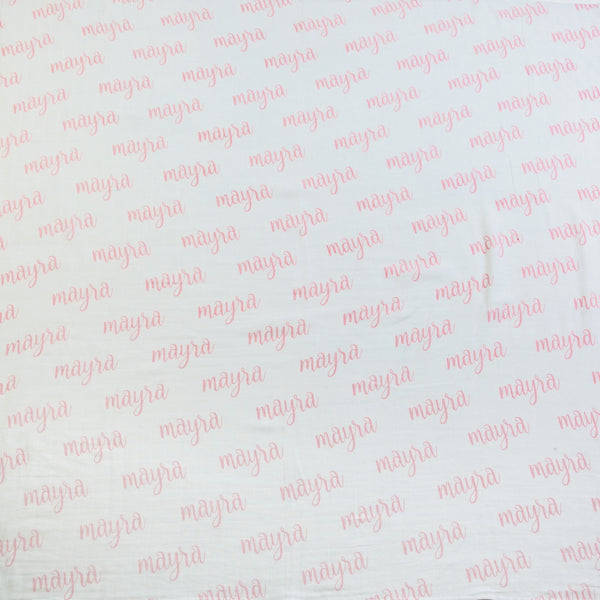 Personalized Name Organic Swaddle (Petal Pink)
