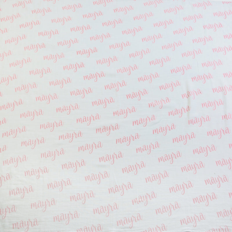 Personalized Name Organic Swaddle (Petal Pink)