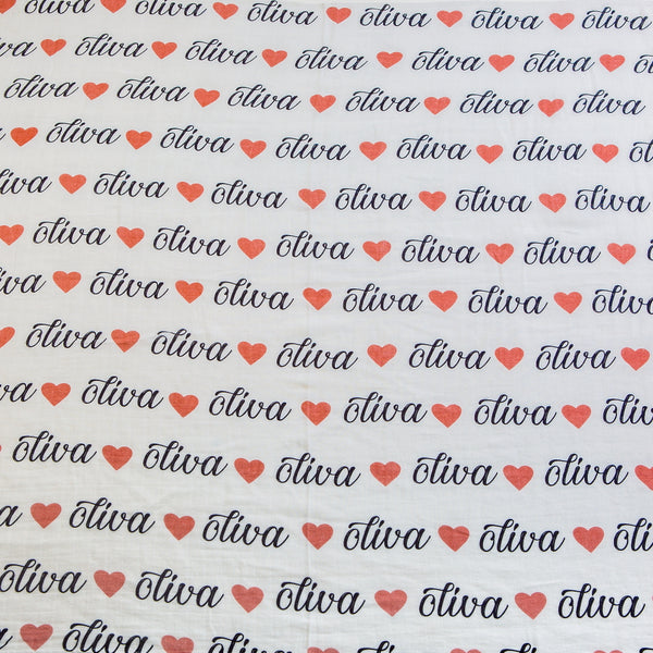 Personalized Organic Heart Swaddle
