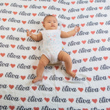 Personalized Organic Heart Swaddle