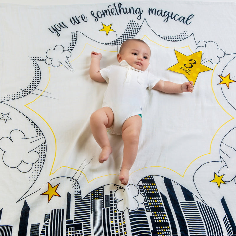 Superhero Milestone Organic Swaddle