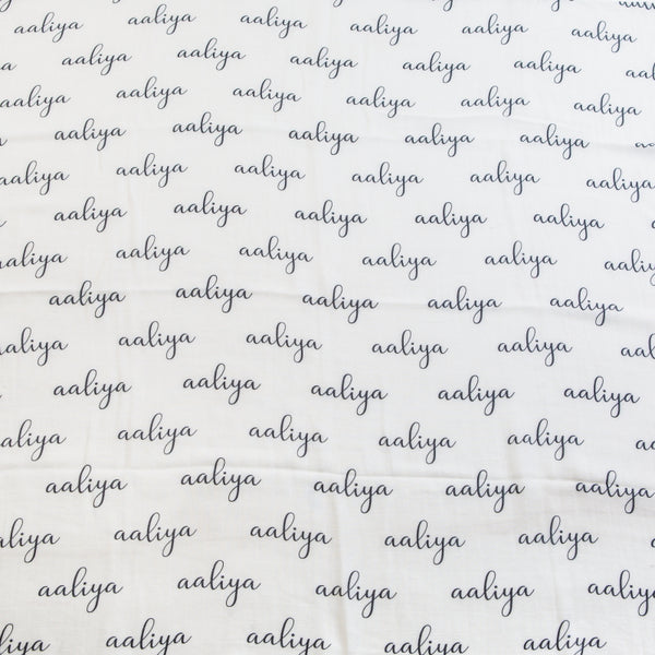 Personalized Name Organic Swaddle (Black)