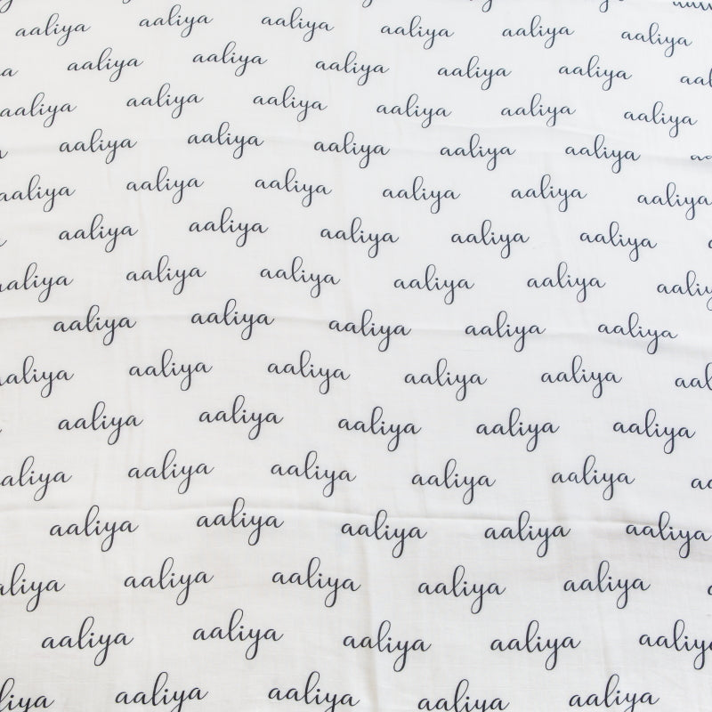 Personalized Name Organic Swaddle (Black)