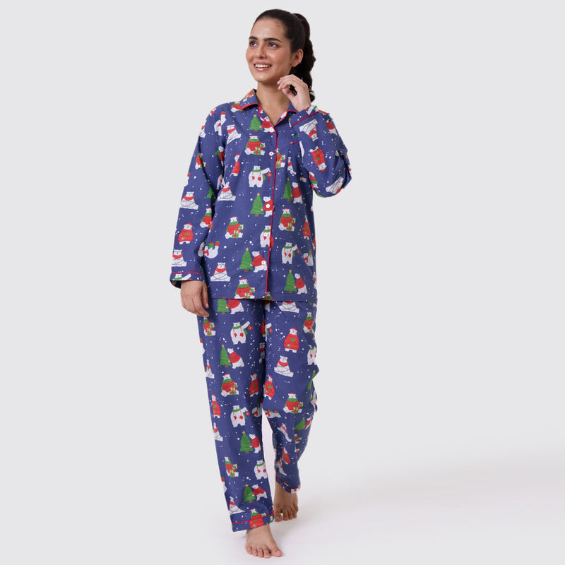 Polar bear top pyjamas womens