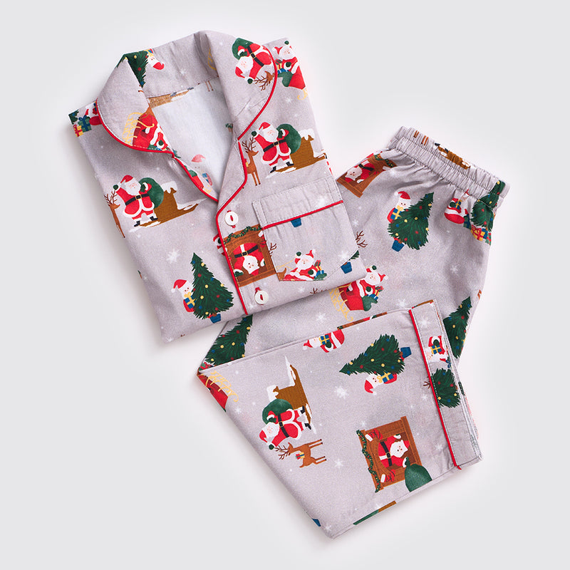 Santa At Home (Grey) Pajama Set