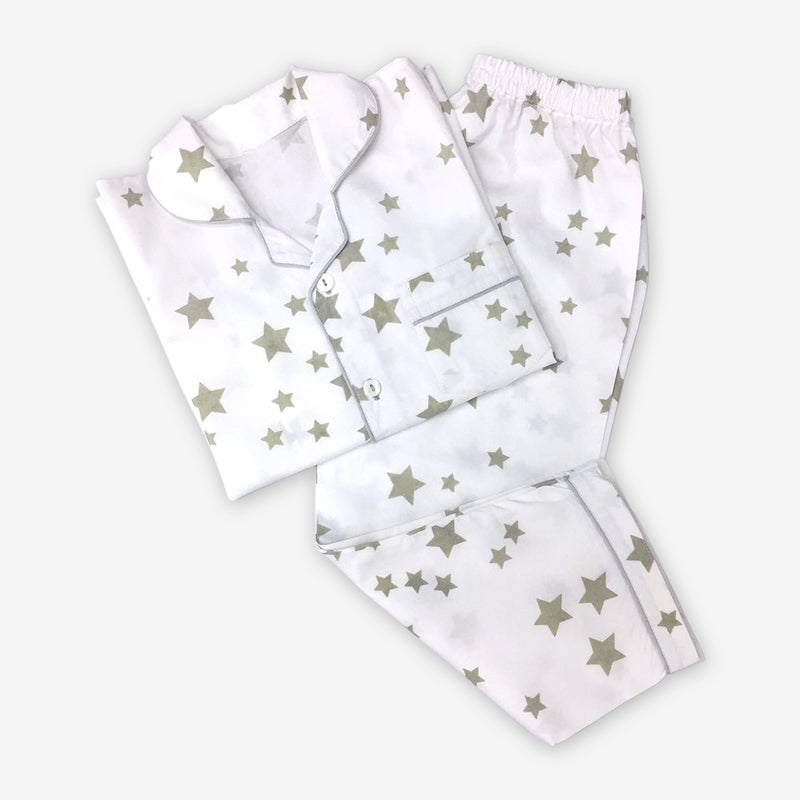 Men Grey Stars Pajama Set