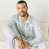 Men Jade Blockprint Pajama Set (Indigo)