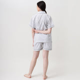 Women Jade Blockprint Shorts Set (Grey)