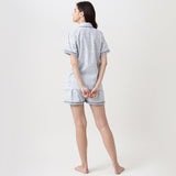 Women Jade Blockprint Shorts Set (Indigo)