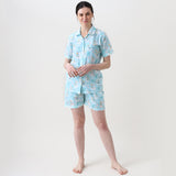 Women Organic Llama Love Shorts Set