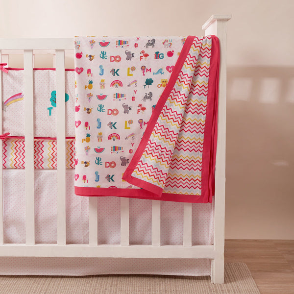 Night Night Crib Gift Set (Alphabets-Pink)