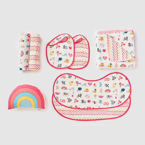 Favorite Essentials Organic Gift Hamper (Alphabet-Pink)