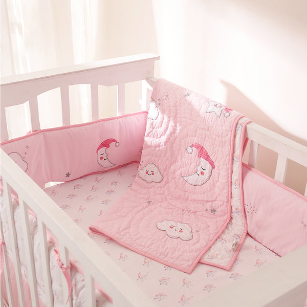 Celestial Pink Complete Crib Bedding Set (With Bumper)