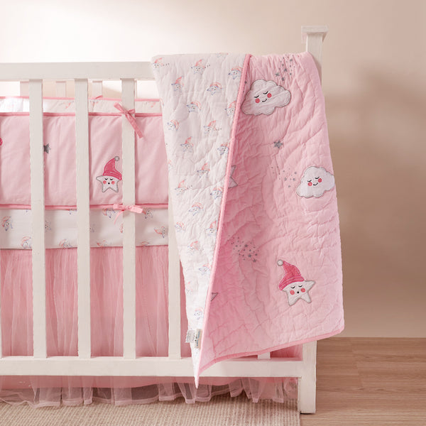 Celestial Pink Complete Crib Bedding Set (With Bumper)