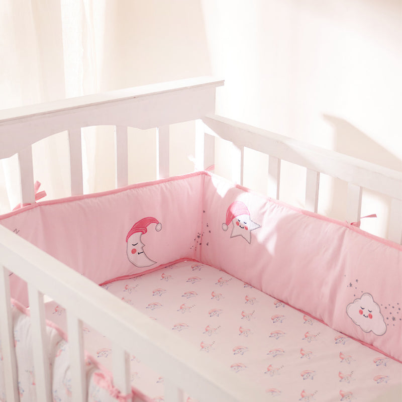 Celestial Pink Complete Crib Bedding Set (With Bumper)