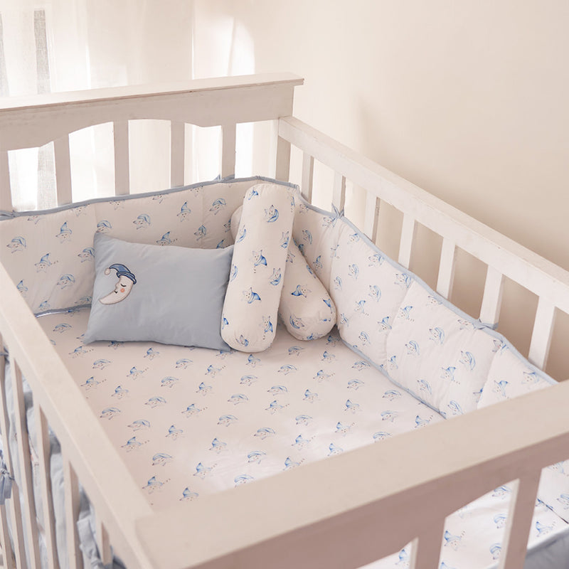 Celestial Blue Complete Crib Bedding Set (With Bumper)