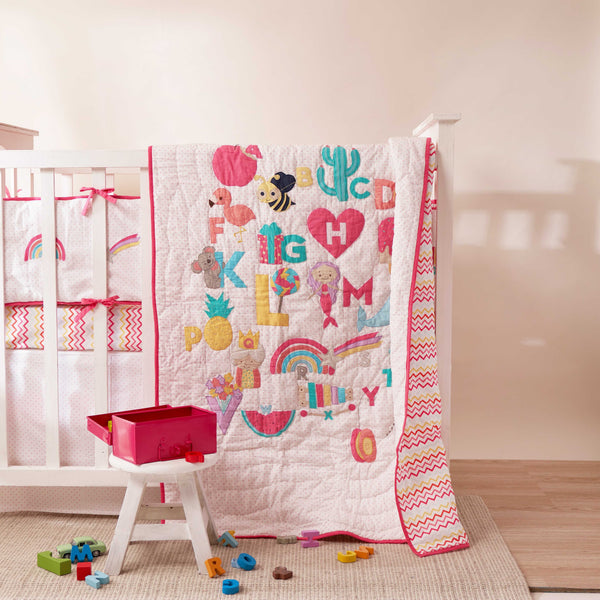 Alphabets Pink Bedding Collection