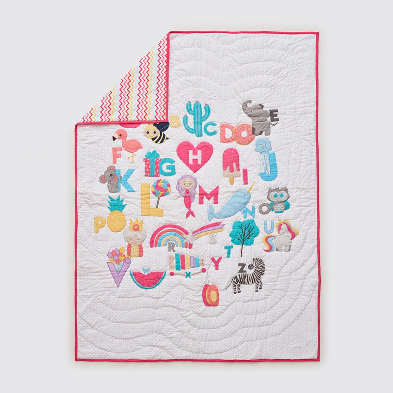 Alphabets Pink Quilt