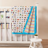 Alphabets Blue Complete Crib Bedding Set (With Bumper)