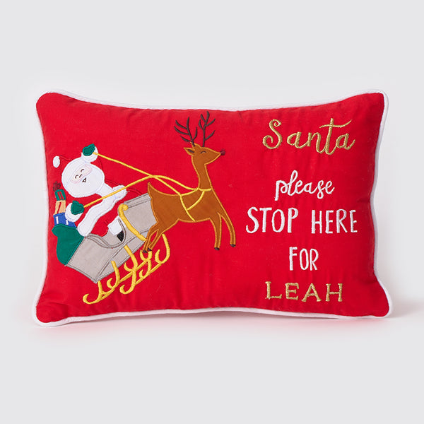 Santa In Sleigh Pillow